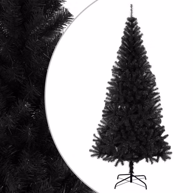 Berkfield Home Artificial Christmas Tree in Black, Height: 210 cm