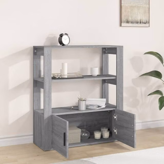 Berkfield Home Grey Sonoma Modern Sideboard in Matt Engineered Wood W/D/H: 80 x 30 x 90 cm