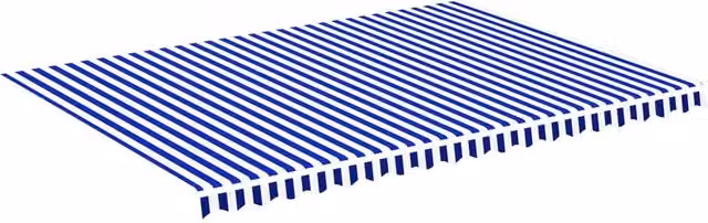 Berkfield Home Replacement Polyester Awning Fabric in Blue and White, W: 5 m, D: 3.5 m – 1