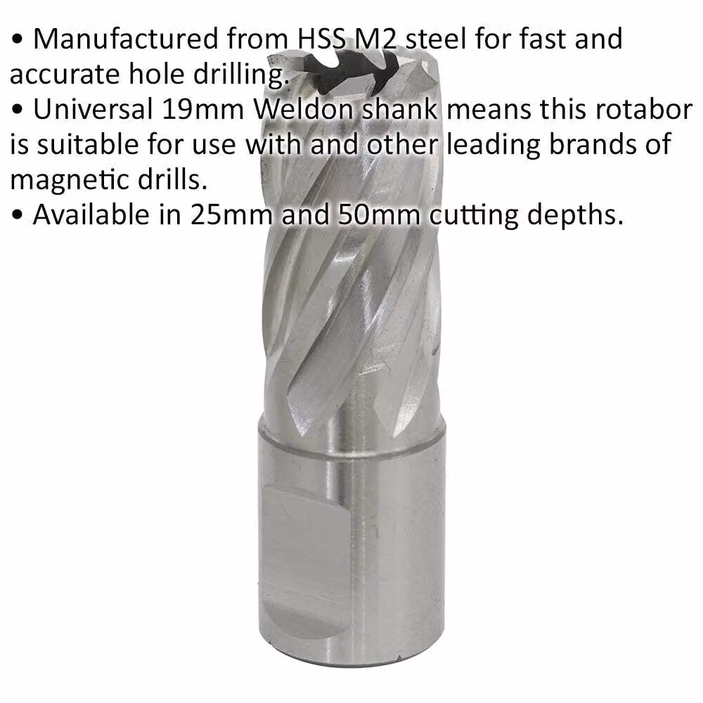 Loops M2 Steel Annular Metal Core Drill Rotabor Cutter, Silver, Depth: 25 mm, Diameter: 17 mm – 2