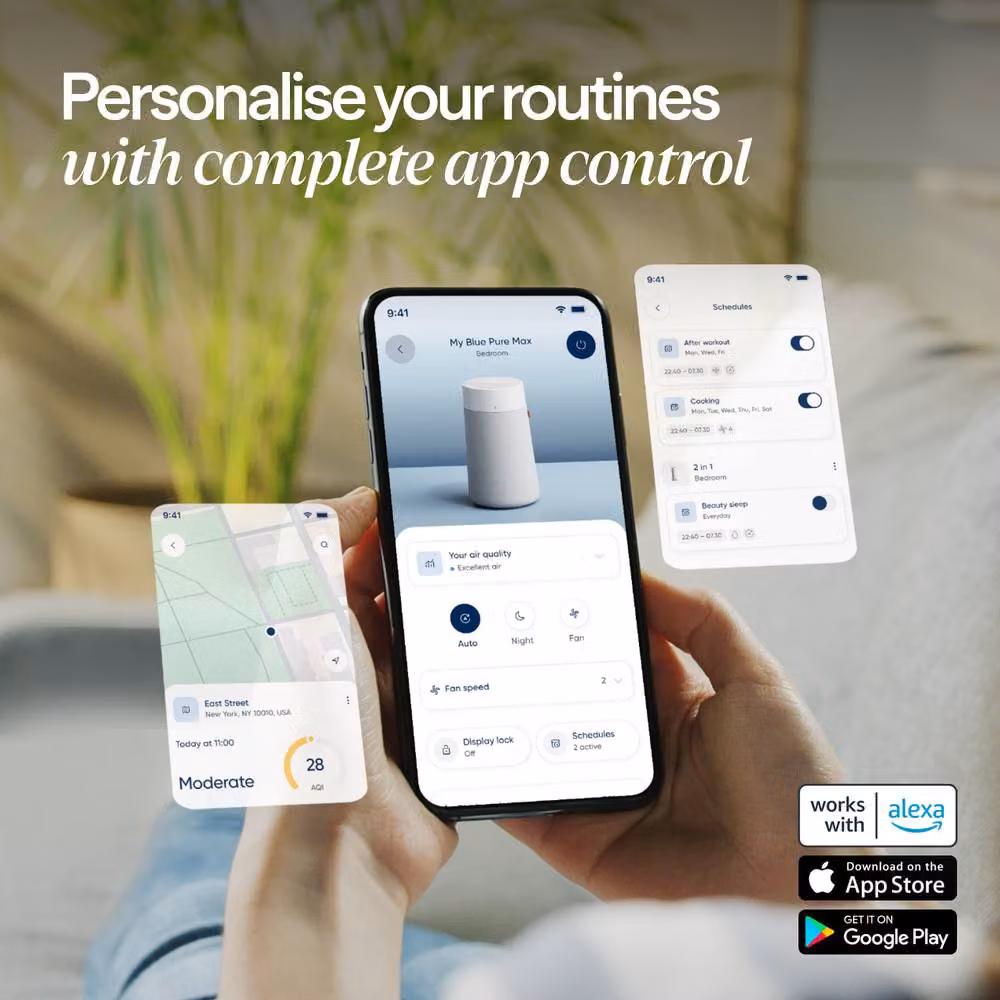 Blueair Blue Max 3350i Air Purifier with App Control and Washable Pre-Filter in Grey – 6