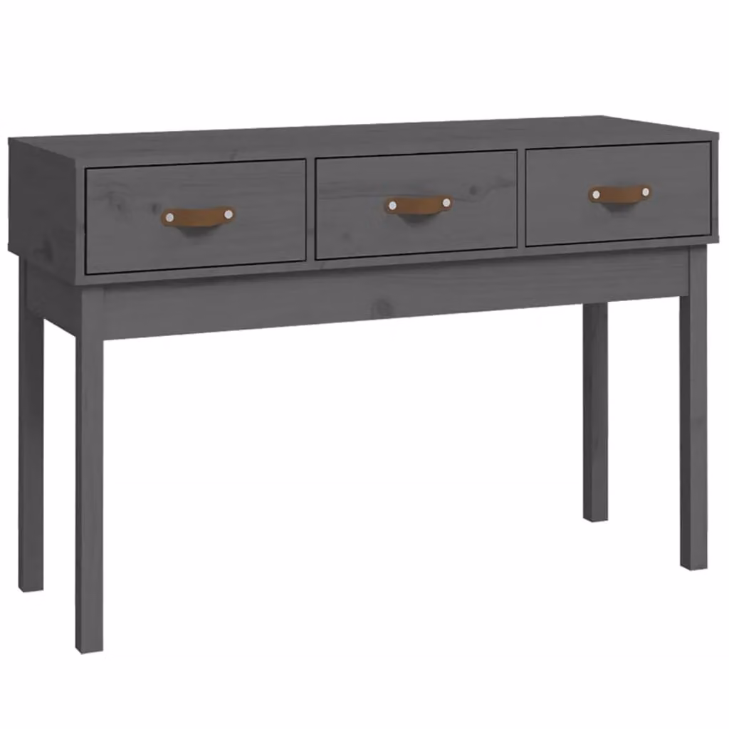 Berkfield Home Grey Rustic Solid Pine Console Table W/D/H: 114 x 40 x 75 cm – 2