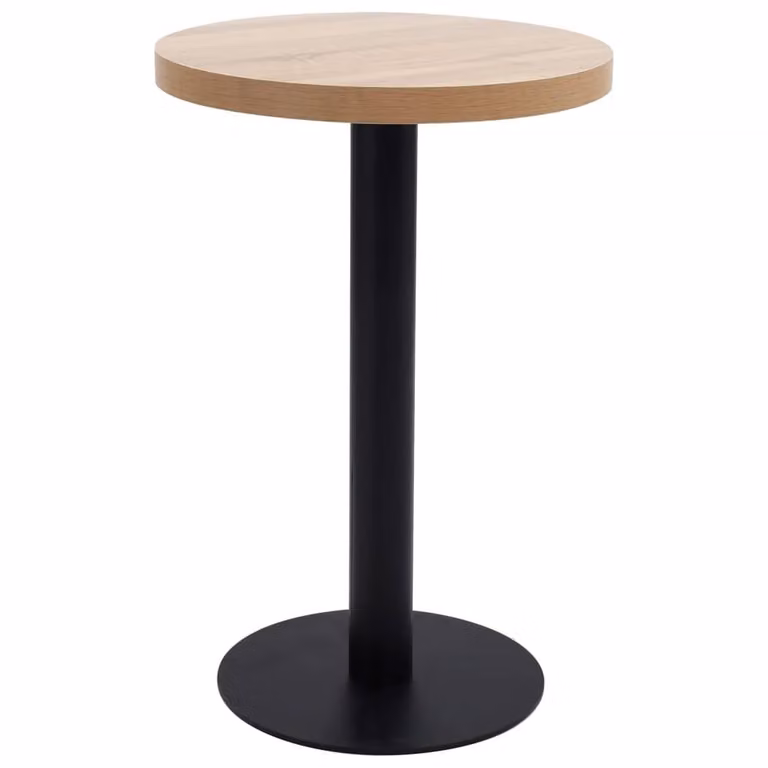 Berkfield Home Elegant Bistro Table in Light Brown, W/D/H: 50 x 50 x 75 cm