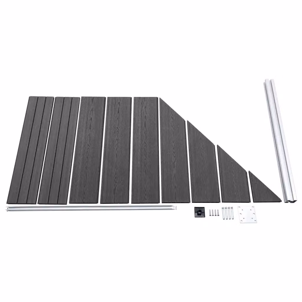 Berkfield Home WPC Fence Panel Set in Black, H: 96.5 cm – 4