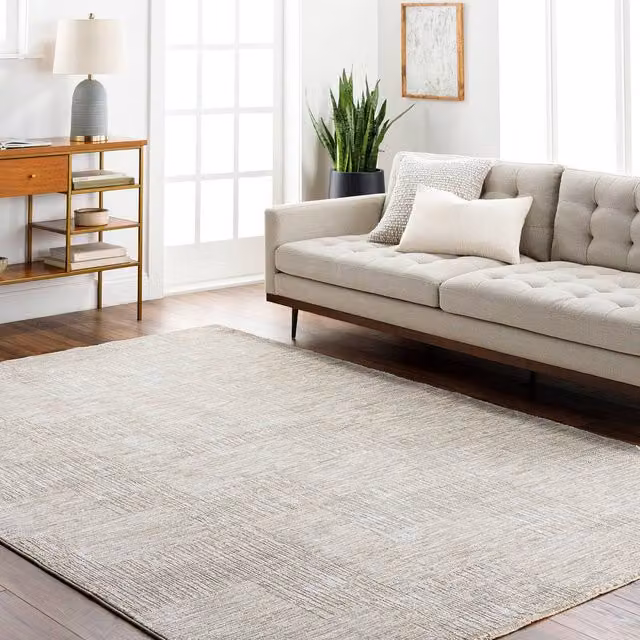 Livabliss Masterpiece Modern Geometric Rug in Beige and Grey with Fringes, W: 200 cm, L: 290 cm