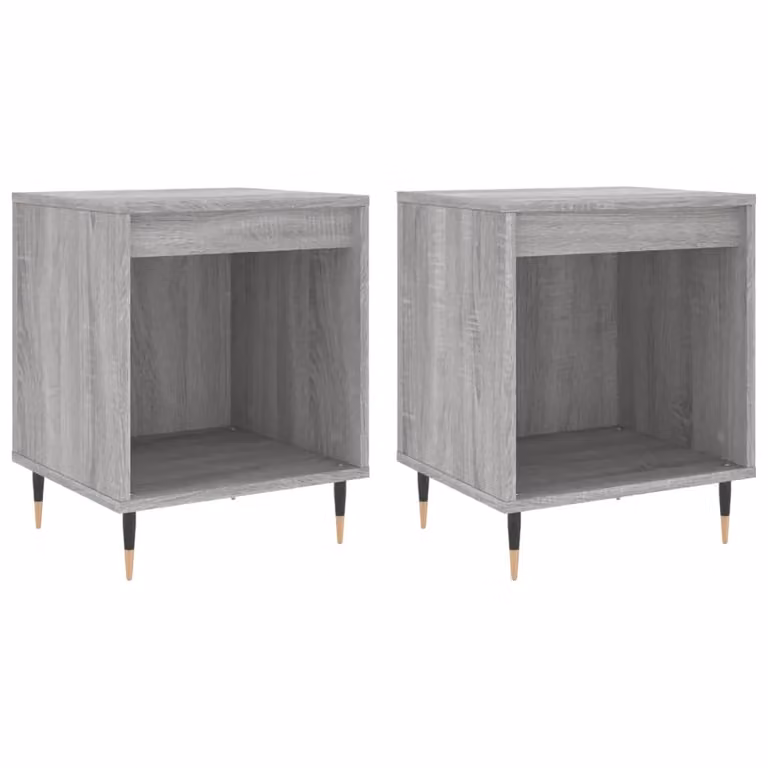 Berkfield Home Set of 2 Grey Sonoma Bedside Cabinets, W/D/H: 40 x 35 x 50 cm