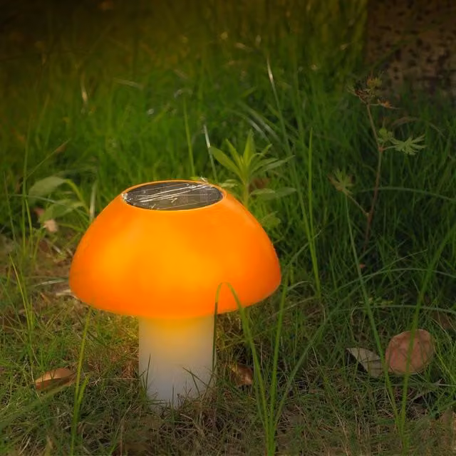 Voltico Solar Toadstool Stake Light LED Garden Mushroom Outdoor Décor in Orange, Red and Yellow