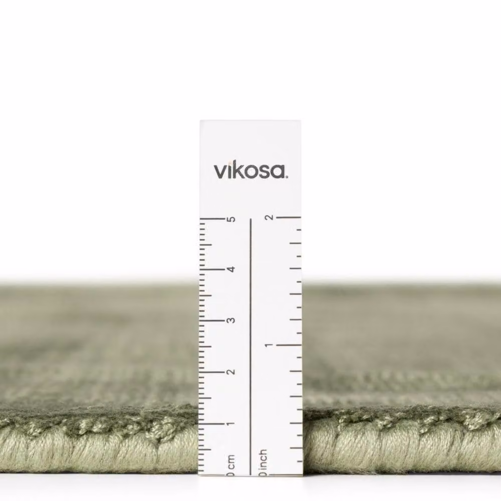 Vikosa Jane Green Viscose Soft Plain Round Rug, Diameter: 150 cm – 3