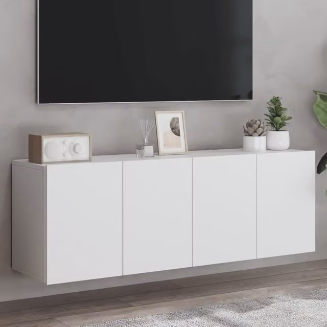 Berkfield Home Wall-mounted TV Cabinets, 2 Piece Set, White, W/D/H: 60 x 30 x 41 cm – 1