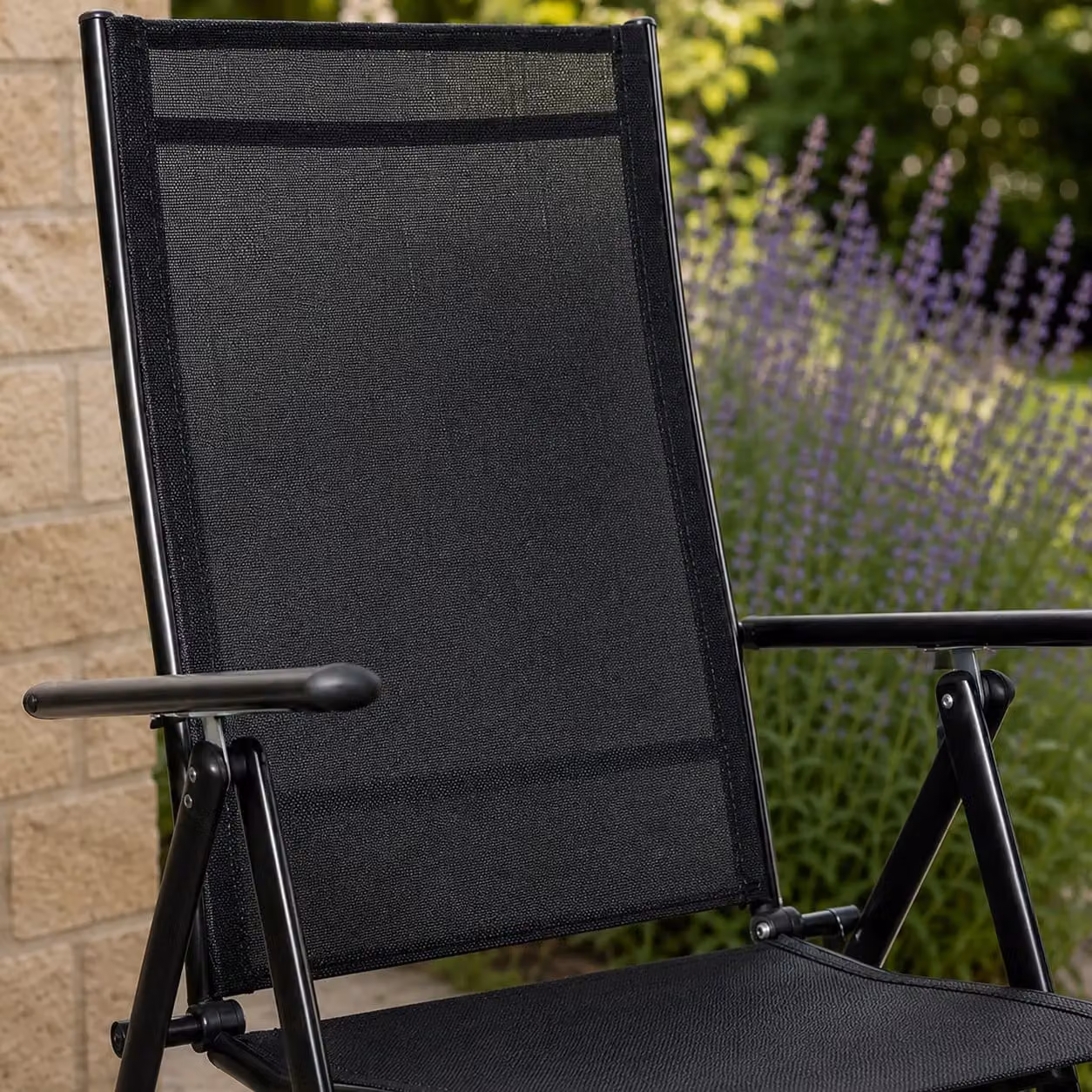 Samuel Alexander Multi Position Reclining Folding Garden Chair in Black – 3