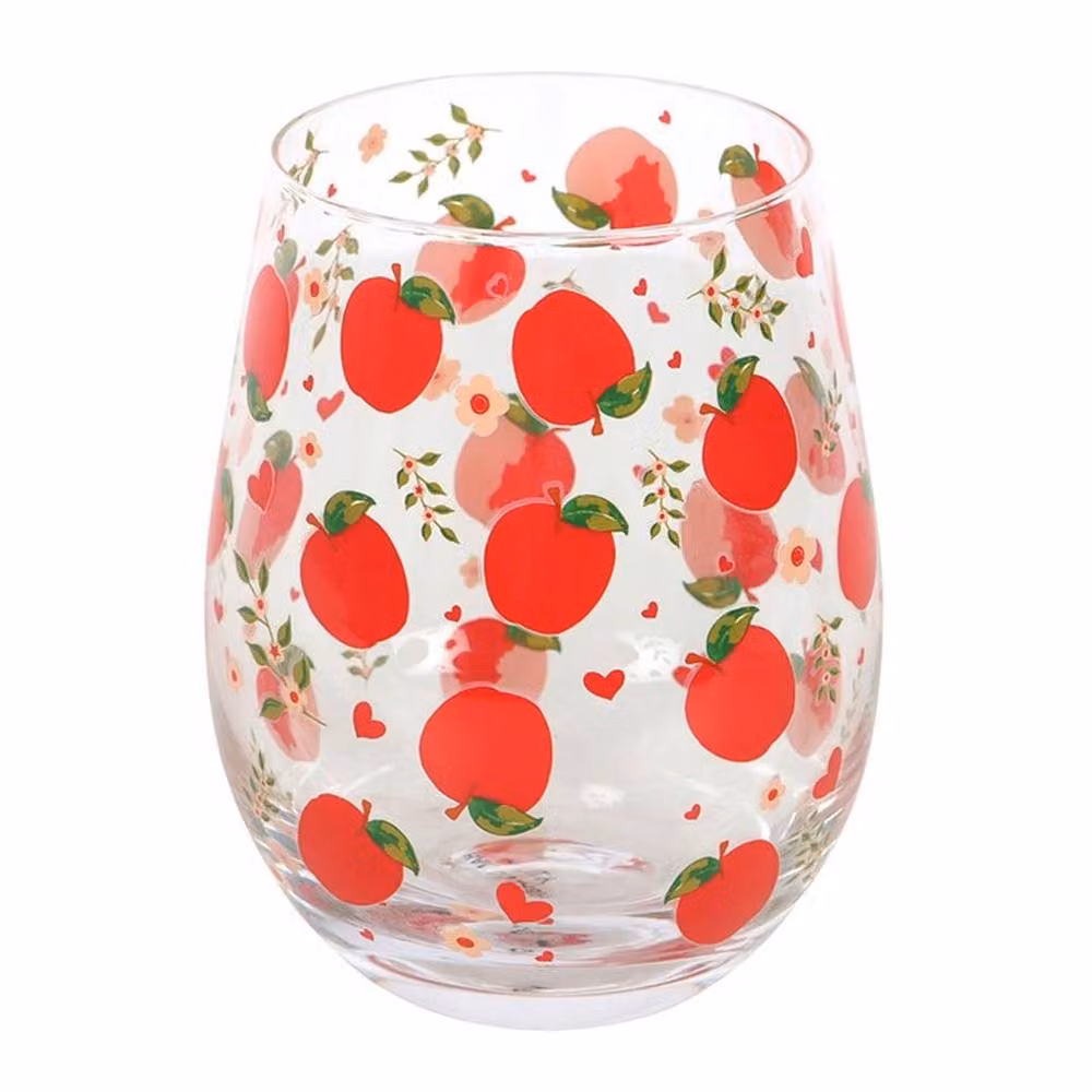 Uniqueful Floral Stemless Glass Tumbler, Multicolour and Transparent, 350ml – 2