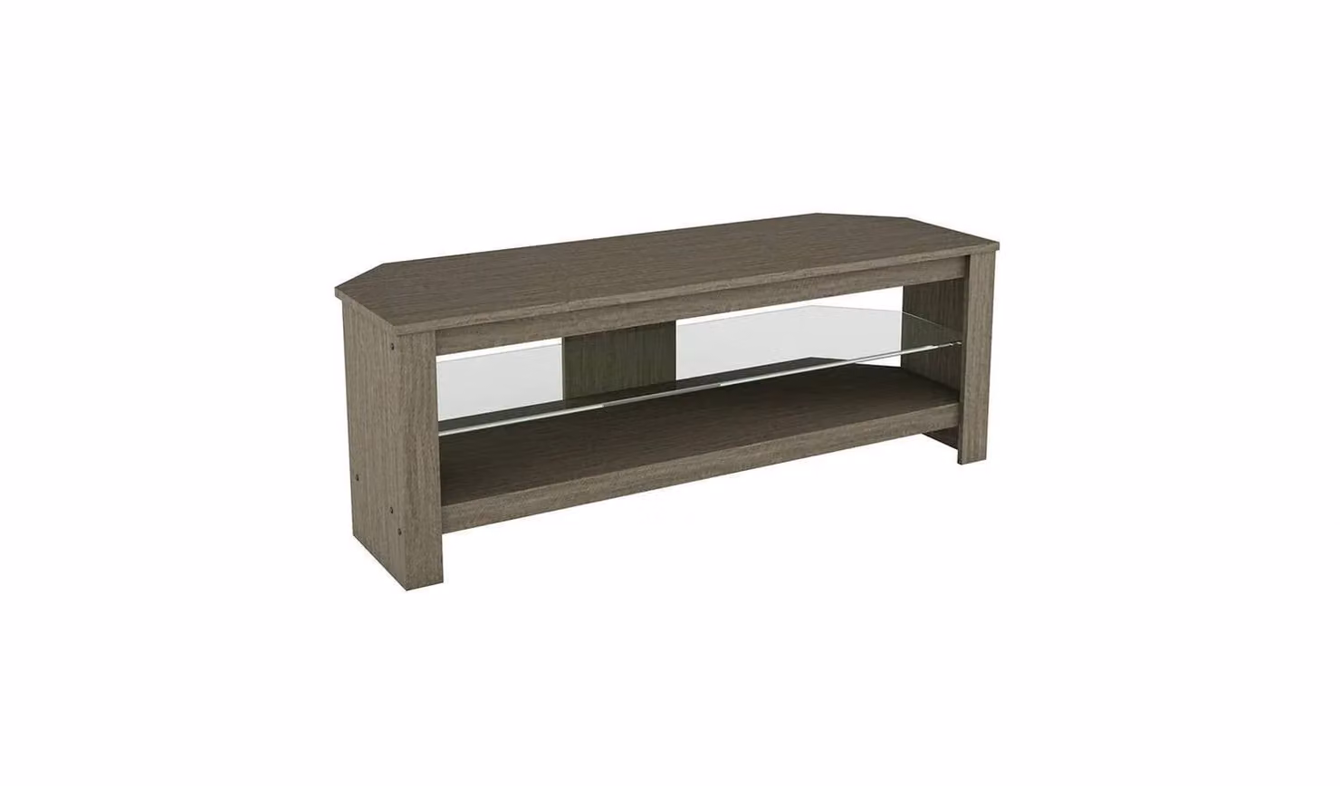 AVF Grey Wood Effect TV Stand with Glass Shelves for up to 55 Inch Screens W/D/H: 115 x 39.5 x 41.4 cm