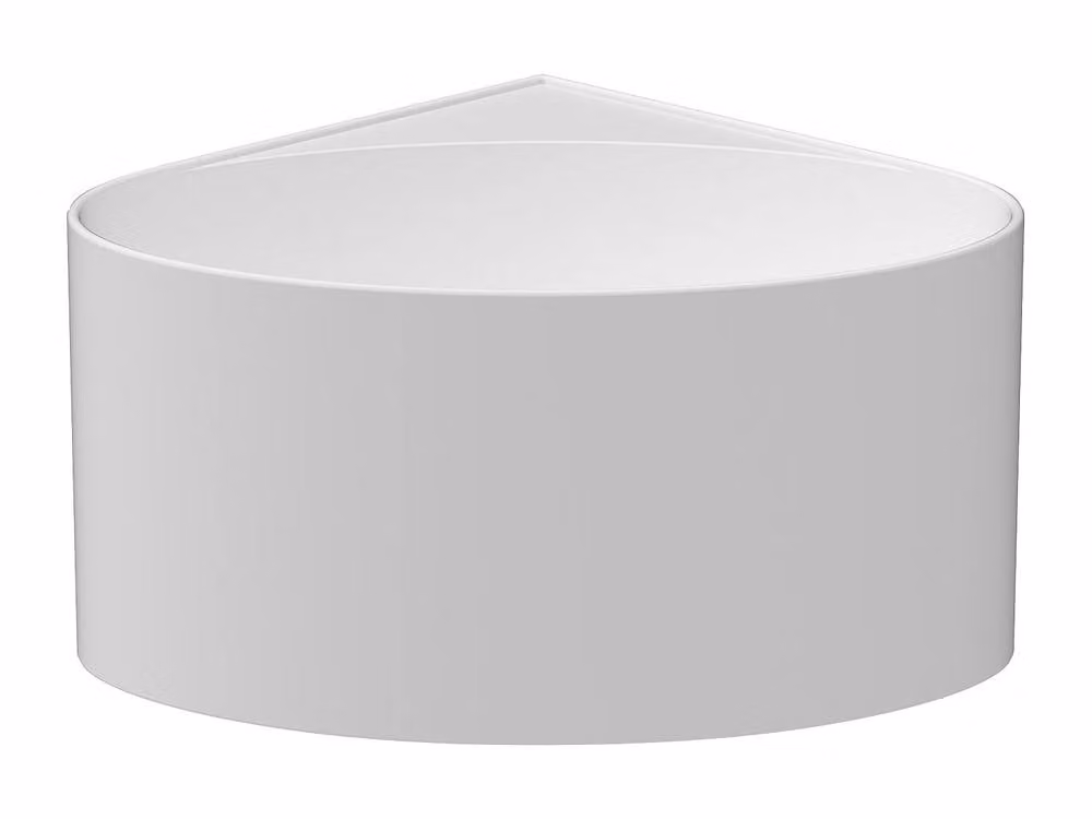 Vente-unique Reversible Corner Acrylic Bathtub in Matt White, W/D/H: 100 x 100 x 58 cm – 2