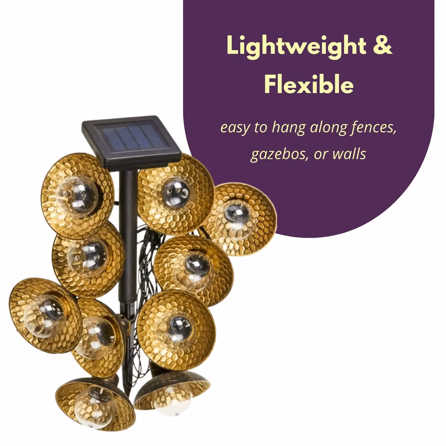 Marco Paul Gold Solar String Lantern Lights with Dusk Sensor – 6
