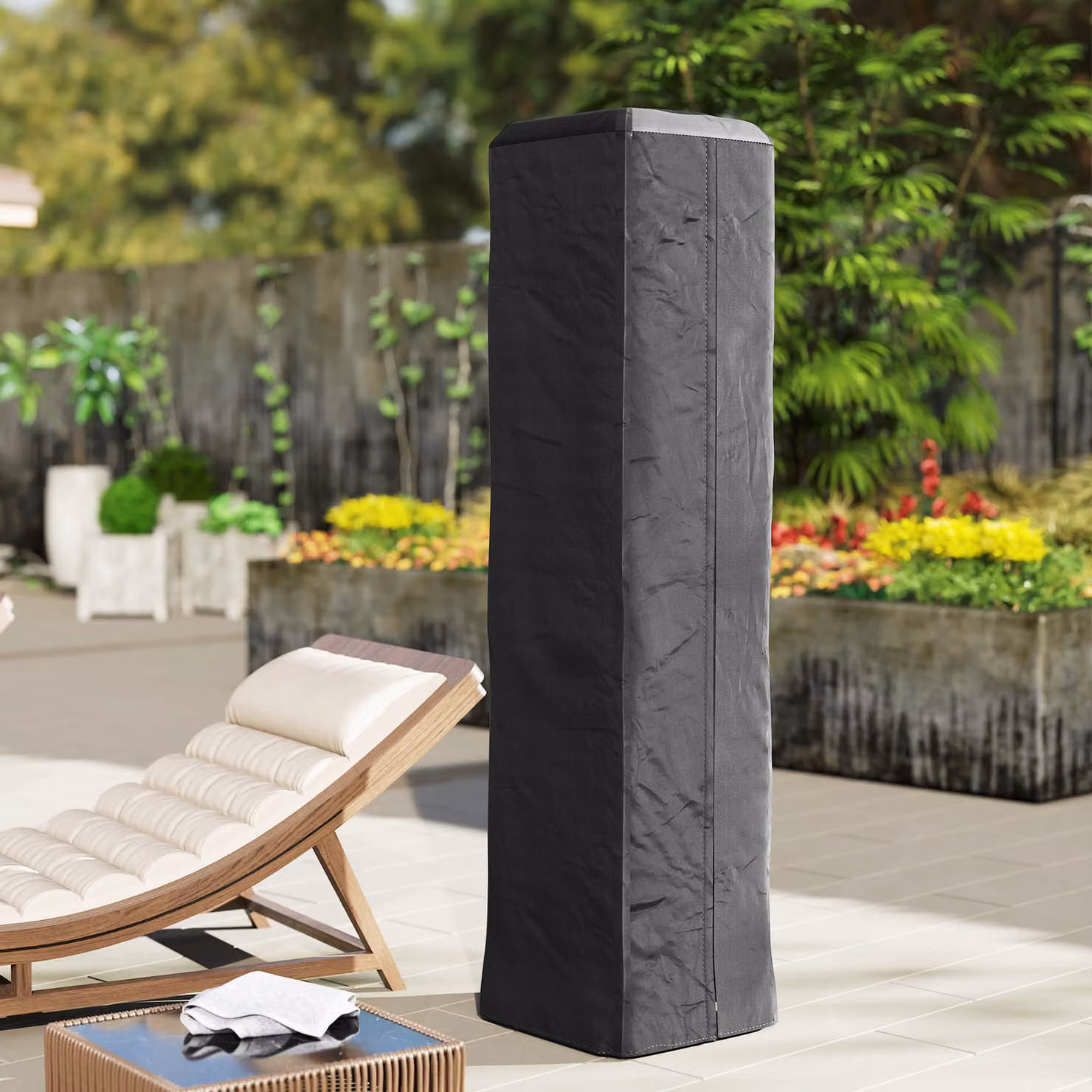 Outsunny Heavy Duty Gas Pyramid Patio Heater Cover in Black, UPF 30+ Oxford Fabric with Zipper, W/D/H: 53 x 53 x 227 cm – 9