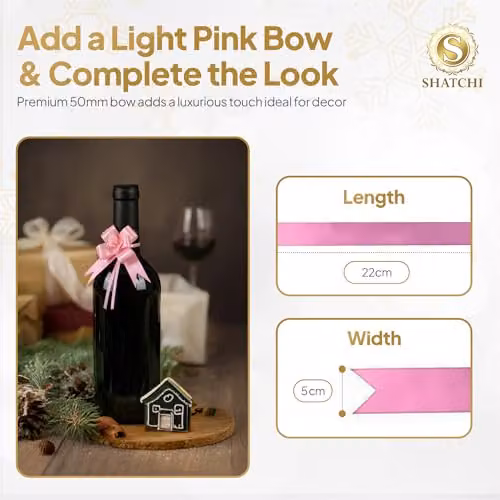 Shatchi 30pcs Light Pink Pull Bows for Gift Wrapping and Decorations, 5cm – 2