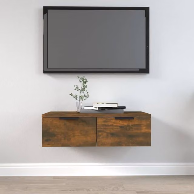 Berkfield Home Smoked Oak Wall Cabinet in Brown, W/D/H: 68 x 30 x 20 cm