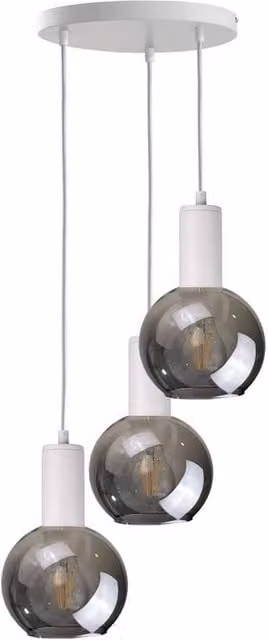 Netlighting Supra Cluster Pendant Ceiling Light in White with 3x E27 Glass Spheres, Diameter: 30 cm