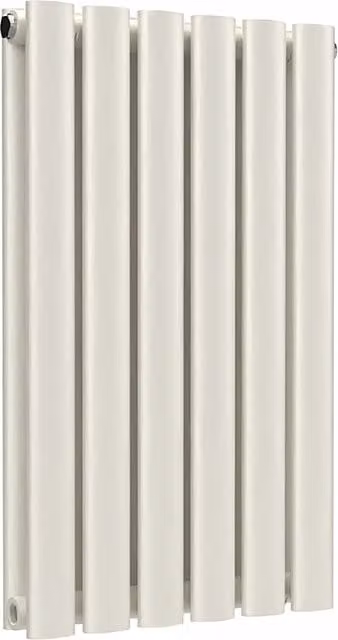 Lux Heat Oval Horizontal Steel Radiator in White, W: 60 cm, H: 36 cm