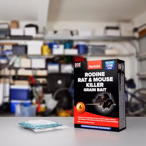 Rentokil Rodine Rat and Mouse Killer Grain Bait, 4 Sachets, Black – 2