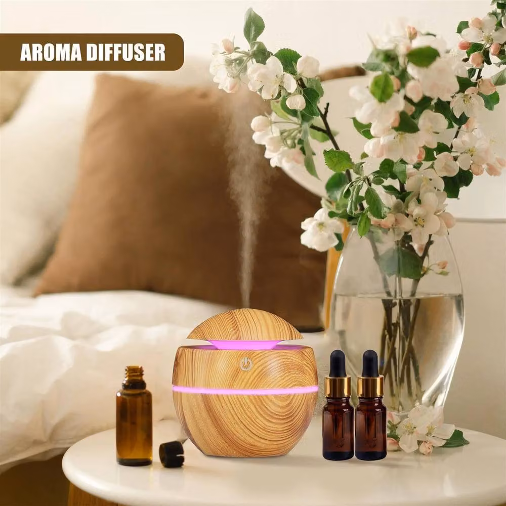 EONLION Mini USB Aroma Diffuser Mist Humidifier, Brown, 130ml – 4