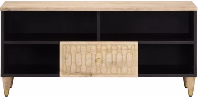 Berkfield Home Brown Mango Wood TV Cabinet W/D/H: 100 x 33 x 46 cm