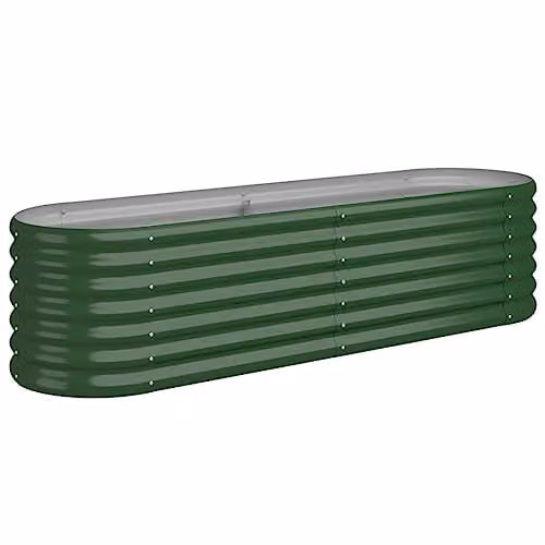 vidaXL Green Galvanised Steel Garden Raised Bed W/D/H: 152 x 40 x 36 cm – 1