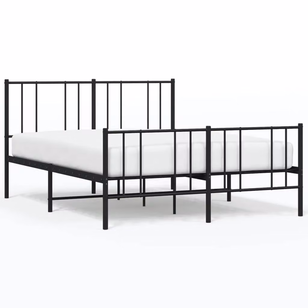 Berkfield Home Metal Bed Frame with Headboard and Footboard, Black, W/D/H: 120 x 190 cm – 2