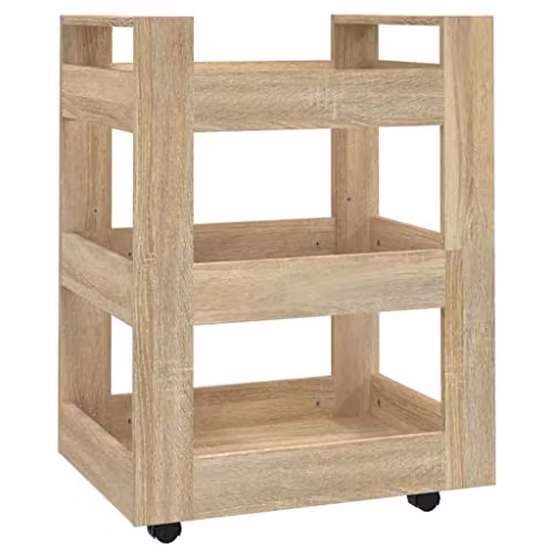 vidaXL Modern Kitchen Trolley in Sonoma Oak, Brown, W/D/H: 60 x 45 x 80 cm – 1