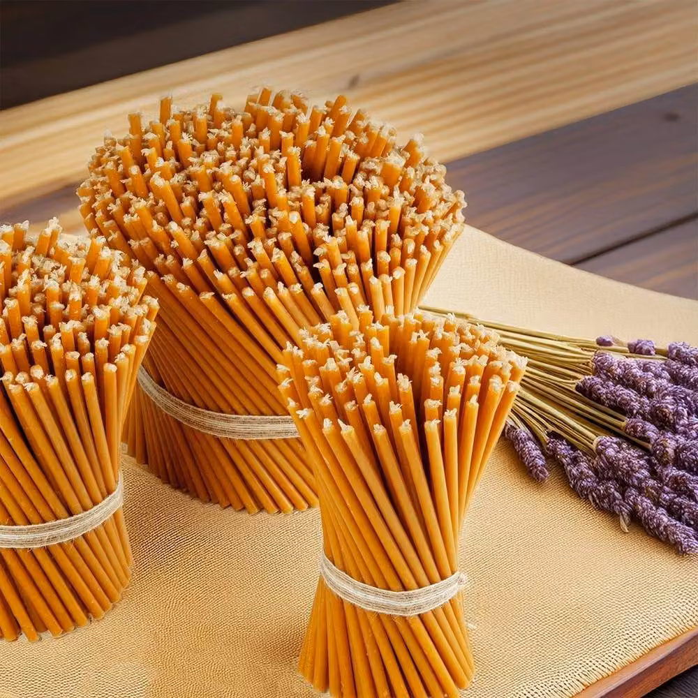 SPETLEK 50 pcs Pure Beeswax Church Candles in Amber – 2