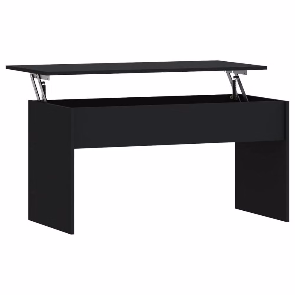 Berkfield Home Modern Black Rectangular Coffee Table with Lift Mechanism, W: 102 cm, D: 50.5 cm, H: 52.5 cm – 2