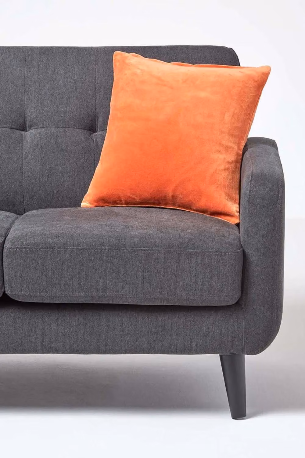 Homescapes Set of 2 Burnt Orange Cotton Velvet Square Cushion Covers, W/D/H: 40 x 40 x 40 cm – 3