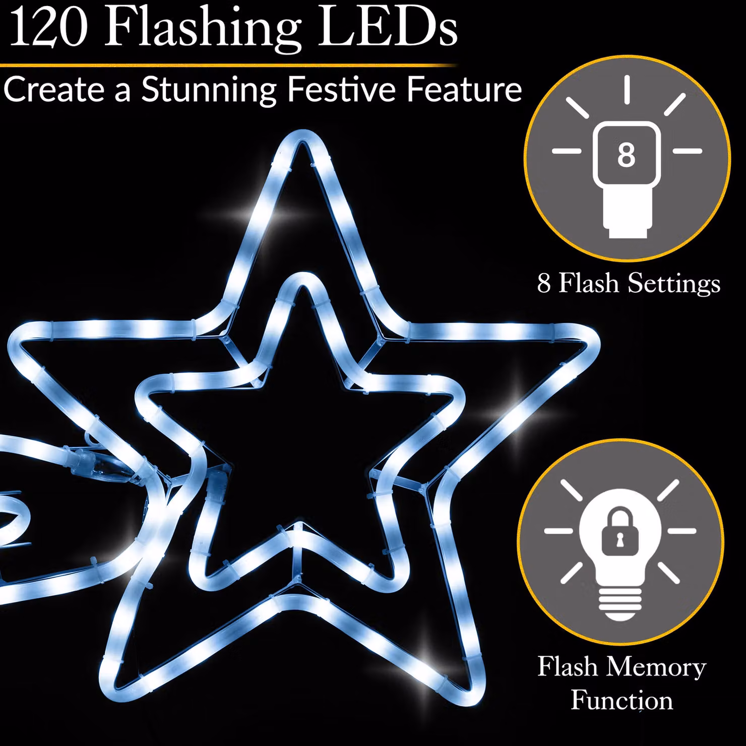 Christow Shooting Star Flashing LED Christmas Light Decoration, White and Multicolour, Length: 107 cm – 3