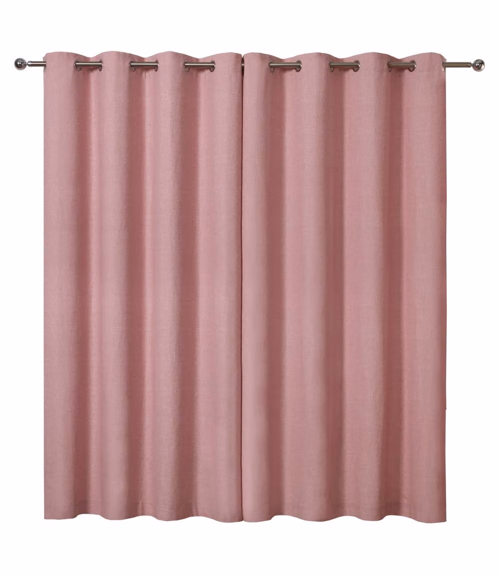 Smart Living Textured Graphic Print Eyelet Lined Curtains, 2 Panels, Pink, Width: 167 cm, Drop: 137 cm – 2