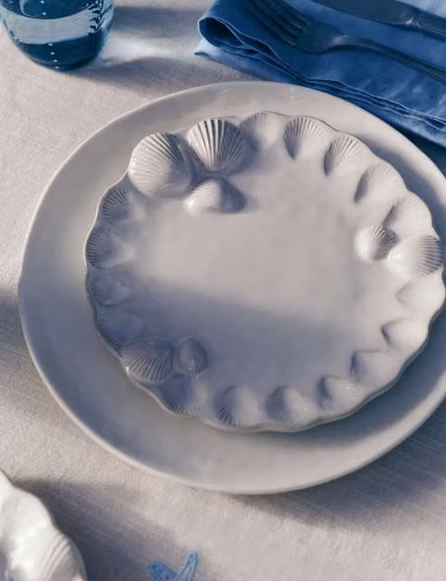 M&S Coastal Bohemia White Mix Stoneware Side Plate