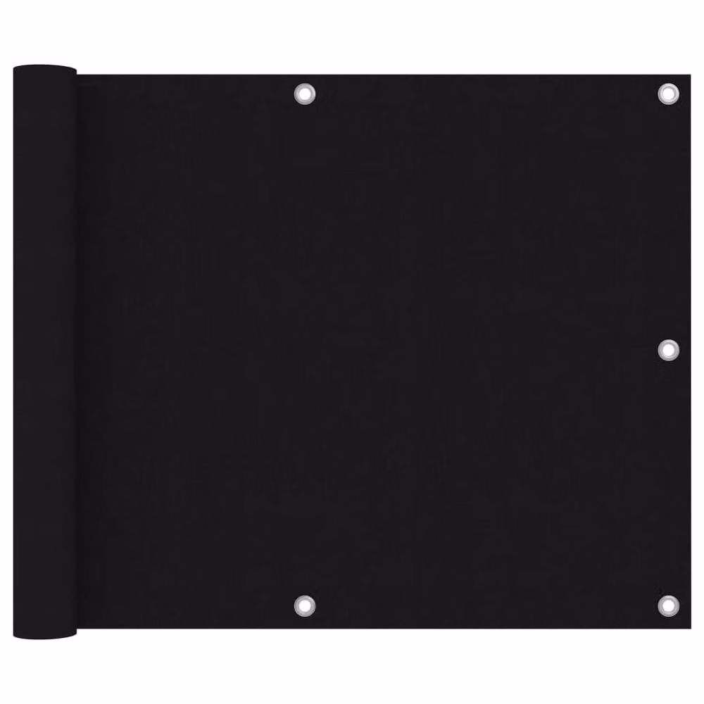 Berkfield Home Modern Balcony Screen in Black Oxford Fabric, W: 75 cm, L: 600 cm – 2