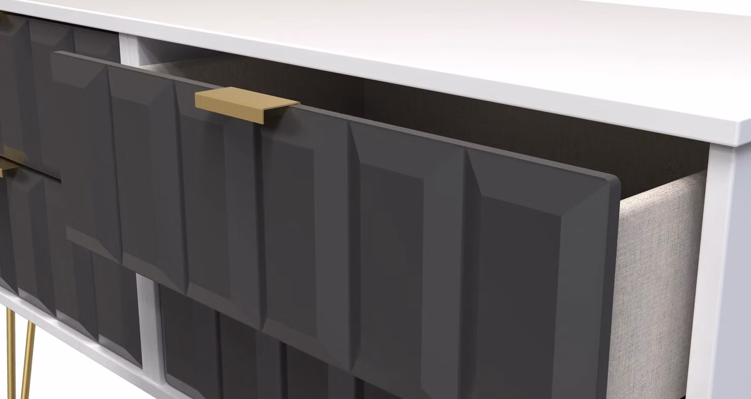 Ready Assembled 2 U Metro 4 Drawer Bed Box in Dark Grey and Gold – 2