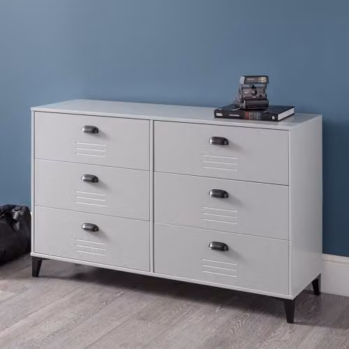 Julian Bowen Lakers Locker 6 Drawer Wide Chest in Grey – 2