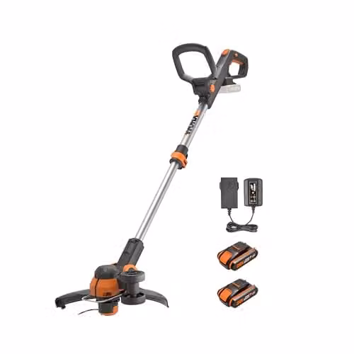 WORX WG163E 20V PowerShare Cordless Grass Trimmer with 30cm Cutting Line, Black and Orange – 1