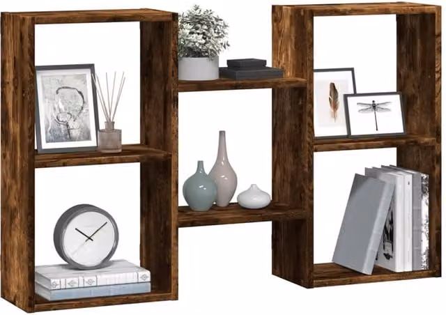 Berkfield Home Smoked Oak Wall Shelf, Brown, W/D/H: 96 x 18 x 60 cm – 1