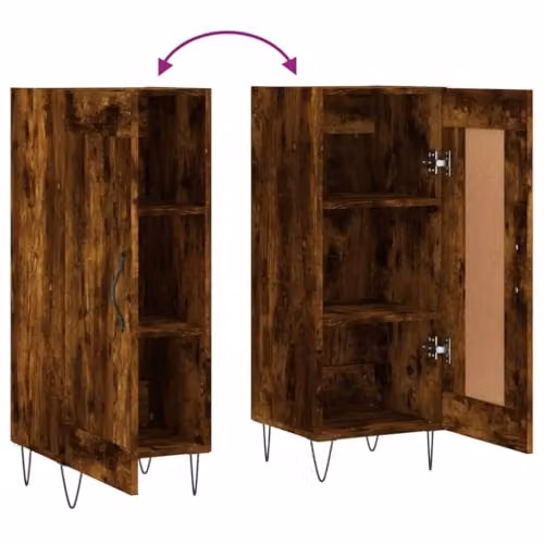 vidaXL Smoked Oak Sideboard in Brown, W/D/H: 34.5 x 34.5 x 90 cm – 4