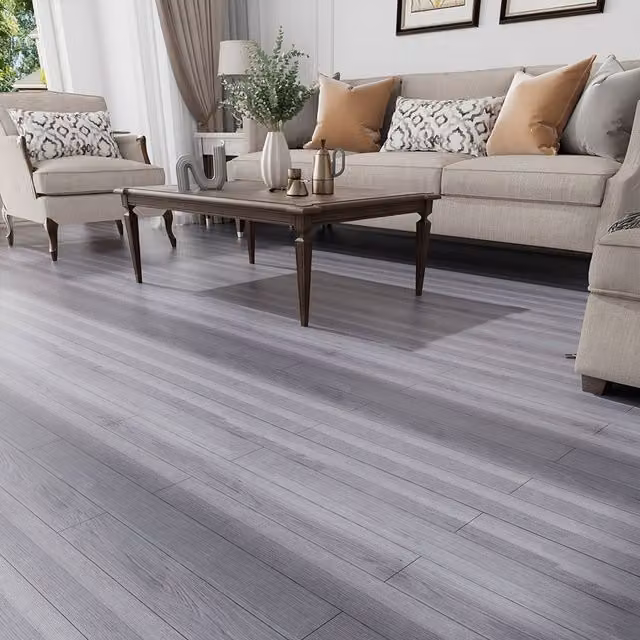 Darphe Rustic Wood Grain Self-Adhesive PVC Plank Flooring in Grey