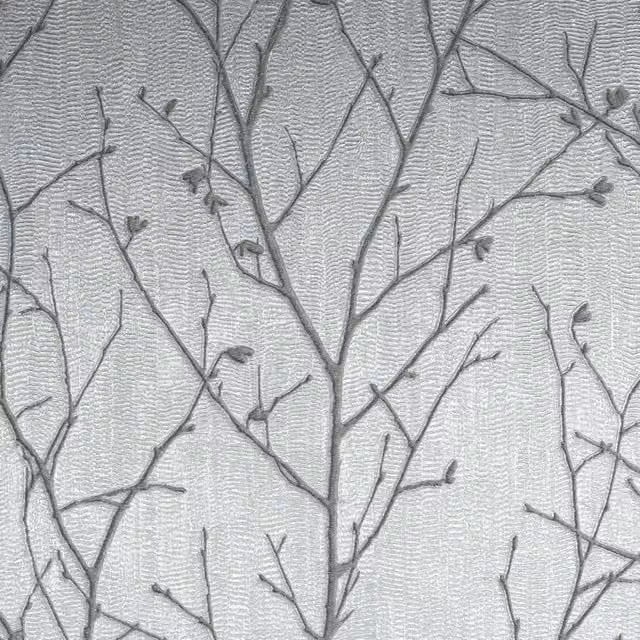 Boutique Silver Water Silk Sprig Floral Botanical Wallpaper, Width: 52 cm, Length: 1000 cm