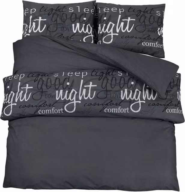 Berkfield Home Cotton Duvet Cover and Pillowcase Set, Black, W: 140 cm, L: 200 cm – 1