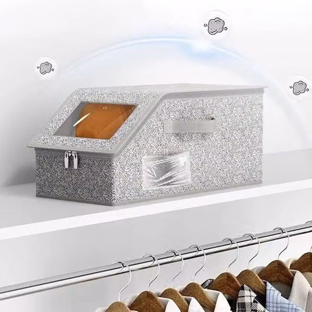 VOGREX 2-Piece Hard Shell Baseball Cap Storage Organiser Boxes in Grey – 1