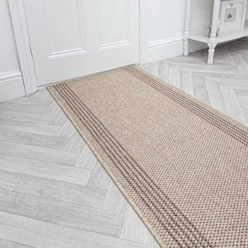 runrug Loop Pile Hallway Runner Rug in Beige, Stain-Resistant and Non-Slip, W: 66 cm, L: 210 cm – 1