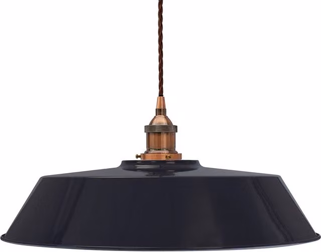 SE Home Chancery Large Suspended Pendant Light in Navy Blue and Antique Copper