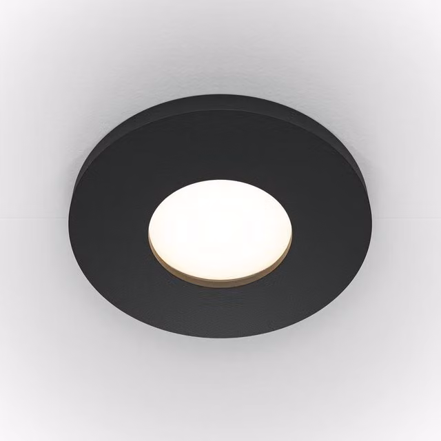 Maytoni Stark Round Recessed Downlight Black GU10 IP65