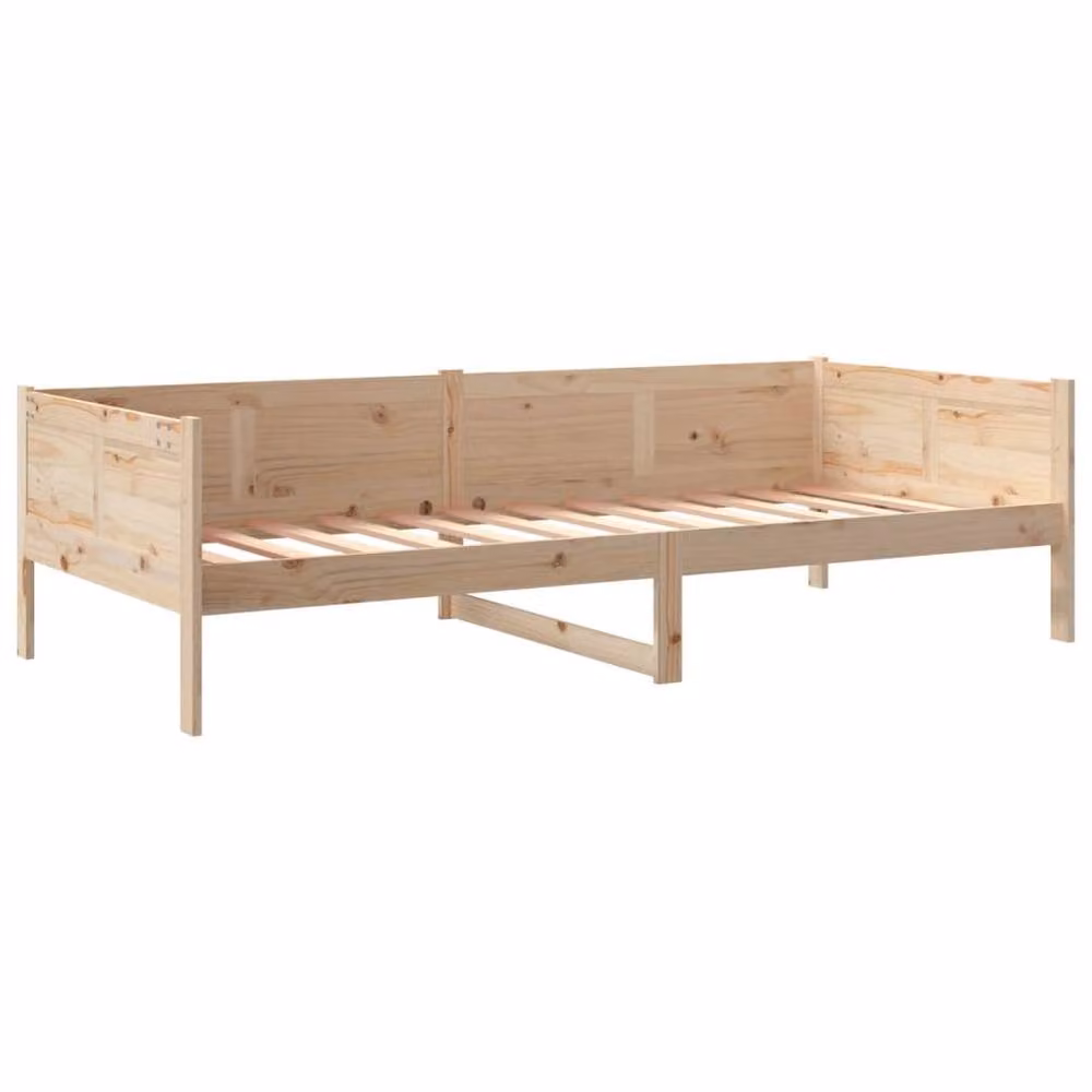 Berkfield Home Rustic Solid Wood Pine Day Bed in Beige, W/D/H: 200 x 80 x 1 cm – 3