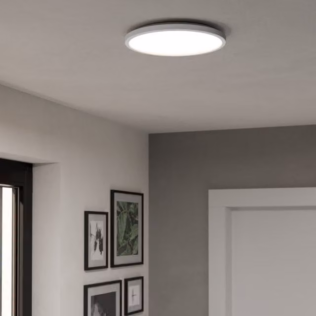 Eglo Rovito-Z Round White Plastic Smart RGBW LED Ceiling Light, Diameter: 30 cm